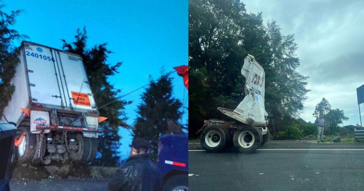 Tráiler se sale del camino en la autopista México-Cuernavaca