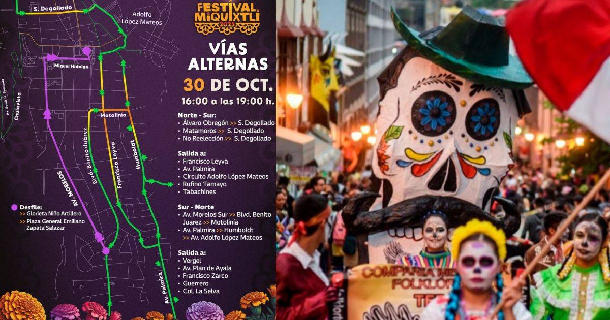 Habilitan vías alternas por desfiles del Festival Miquixtli en Cuernavava