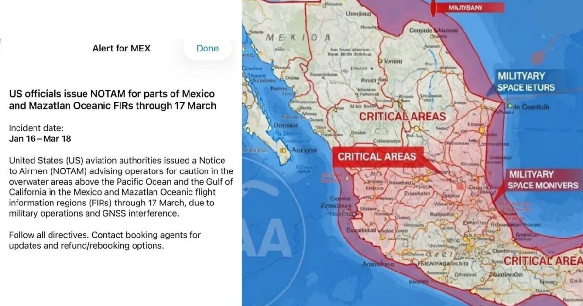 Notam Ralert FAA emite alertas NOTAM en el Pacífico Mexicano. ¿De qué se tratan?