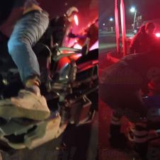 Derrapa motociclista y queda inconsciente en Zacatepec