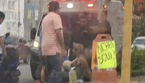 Motociclista accidentado en Yautepec