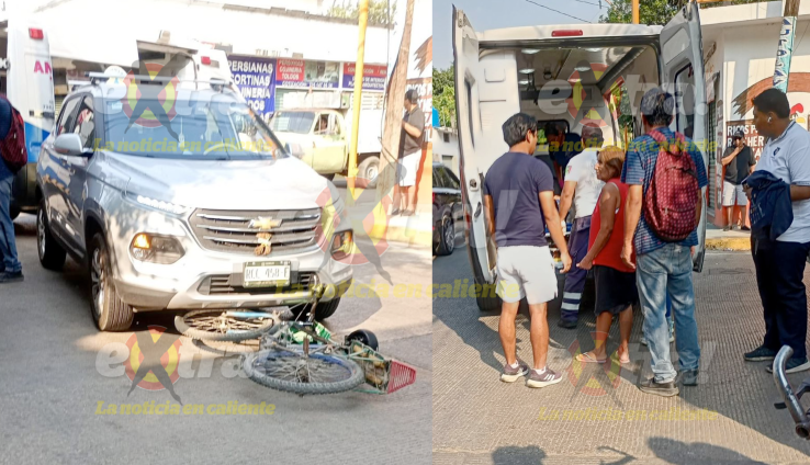 Choque entre una camioneta y una bicicleta en la esquina de la Vieja Vía y la calle Carreras.