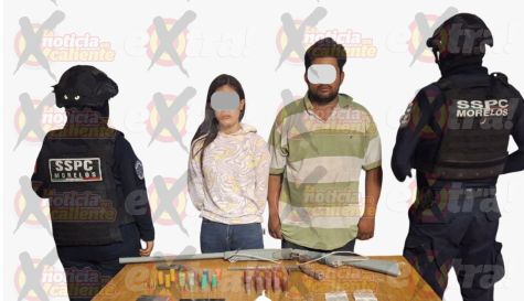 Agarran a pareja con armas y droga en el Oriente de Morelos