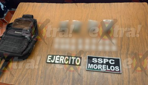 Decomiso de droga en Temoac: Sujeto escapa y tira mochila con dosis