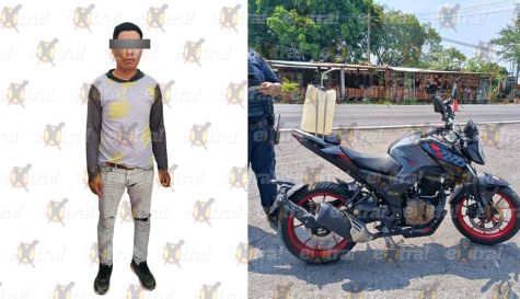 Sujeto detenido con moto robada en Jantetelco