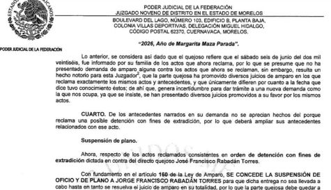 Rabadán se volvió a amparar
