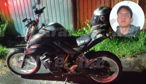Aseguramiento del sospechoso con moto robada en Cuautla