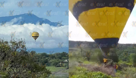 Globo aerostático aterriza de emergencia en Miacatlán