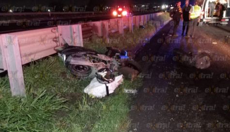 Bache ocasiona que motociclista se accidente en la autopista Cuautla-Oaxtepec