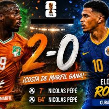 Costa de Marfil vence 2-0 a Curazao y es segundo lugar del grupo  E