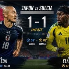 Japón y Suecia empataron a 1