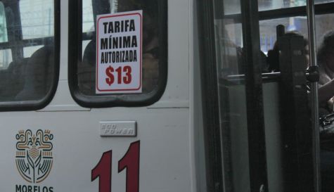 Las rutas deben tener calcomanías anunciando la nueva tarifa autorizada