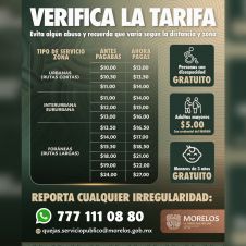 Reportar cobros indebidos en el transporte público en Morelos por WhatsApp