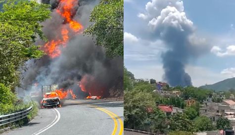 Explota pipa en la carretera Iguala-Cuernavaca y deja cinco heridos