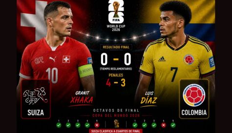 Suiza se mete a cuartos tras vencer en penales a Colombia
