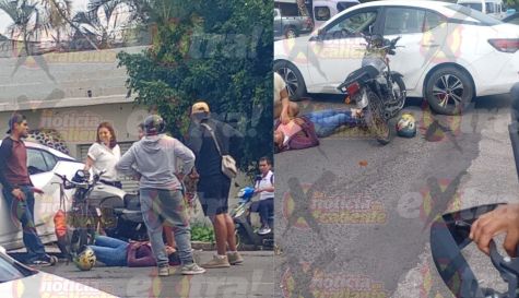 Motociclista accidentada en Cuautla