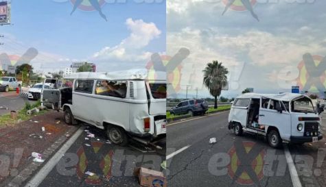 Fuerte choque entre 2 unidades en la autopista Cuautla-Oaxtepec