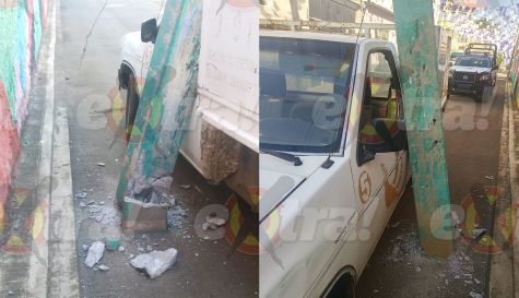Choque en Totolapan hoy: Conductor abandona camioneta tras chocar poste