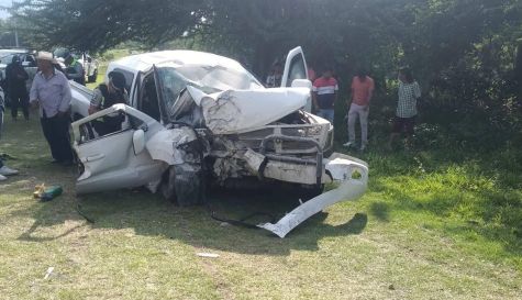 Destozada quedó la camioneta tras el brutal impacto