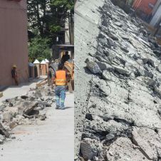 Destrozan calle Abasolo