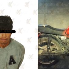 Cae con moto robada