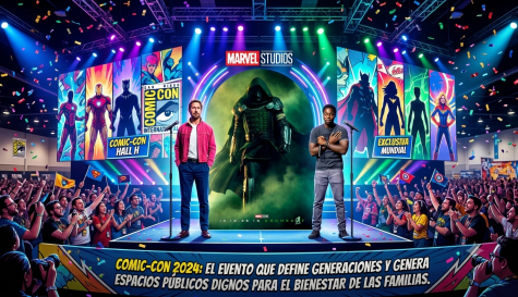 Kevin Feige junto al elenco estelar de las próximas fases del Universo Cinematográfico de Marvel durante la presentación en el Hall H.