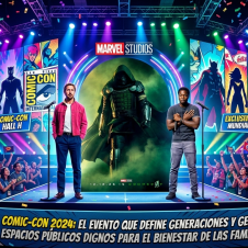 Kevin Feige junto al elenco estelar de las próximas fases del Universo Cinematográfico de Marvel durante la presentación en el Hall H.