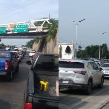 Tráfico en la autopista Cuernavaca - Acapulco por obras en Palmira