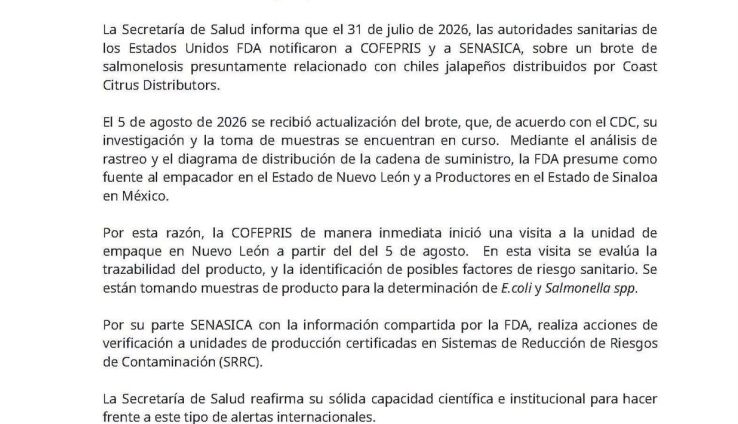 Brote de ciclosporiasis en México Brote de ciclosporiasis en México