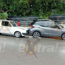 Choque en avenida Domingo Diez: carambola de 6 autos