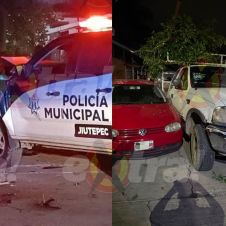 Persecución en Jiutepec: detenido tras chocar contra patrulla y casa Persecución en Jiutepec: detenido tras chocar contra patrulla y casa