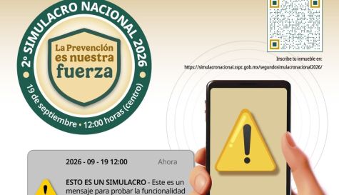 Simulacro y alerta en celulares