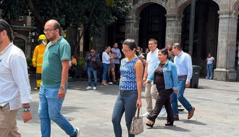 Simulacro en Plaza de Armas