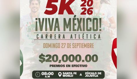 Anuncian carrera gratuita Viva México 5K en Jojutla 2026