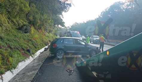 Accidente en la México-Cuernavaca: Auto derrapa en Chamilpa