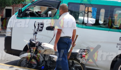 Motociclista y chofer de ruta 13 chocan y terminan en riña con bate en Yautepec