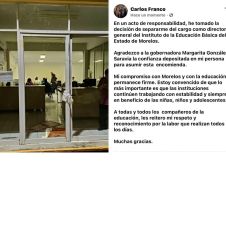 Renuncia Carlos Franco al IEBEM