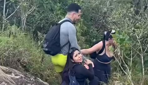 El instinto de supervivencia llevó a los jóvenes a buscar refugio mientras la ladera de la montaña se sacudía.
