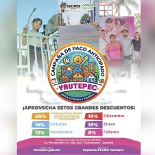 Yautepec da hasta 15% de descuento en pago de impuesto predial Yautepec da hasta 15% de descuento en pago de impuesto predial