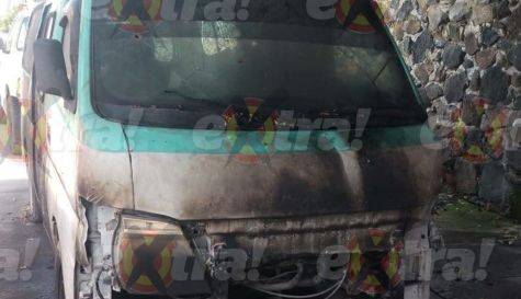 Incendio de colectiva en Cuautla