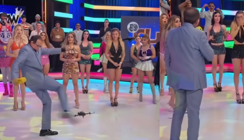 Conductor patea dron en vivo y lesiona a modelo en Monterrey