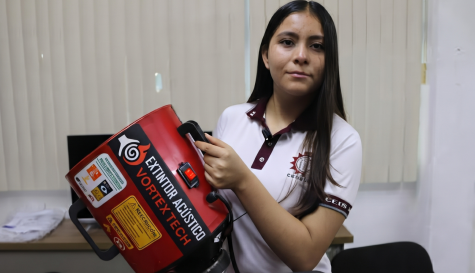 Estudiante mexicana gana oro en Indonesia con extintor acústico