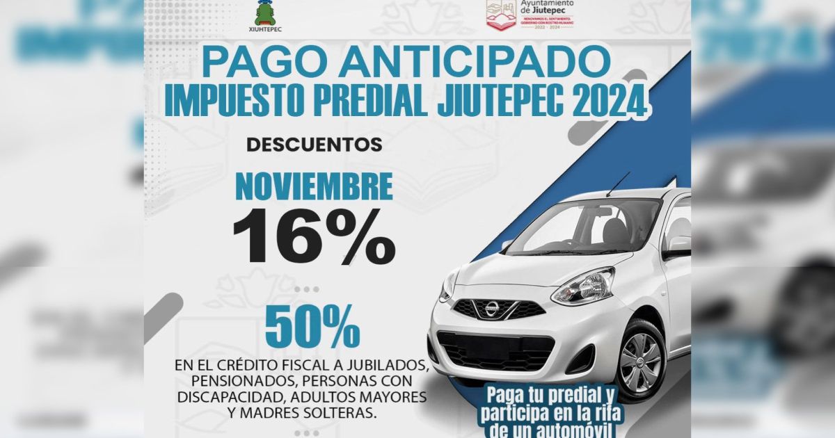 Inicia campaña de pago anticipado del impuesto predial 2024 en Jiutepec