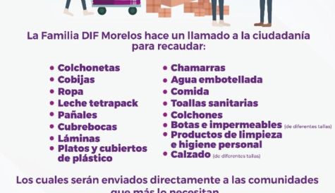Abre DIF Morelos centro de acopio para apoyar a familias afectadas por ...