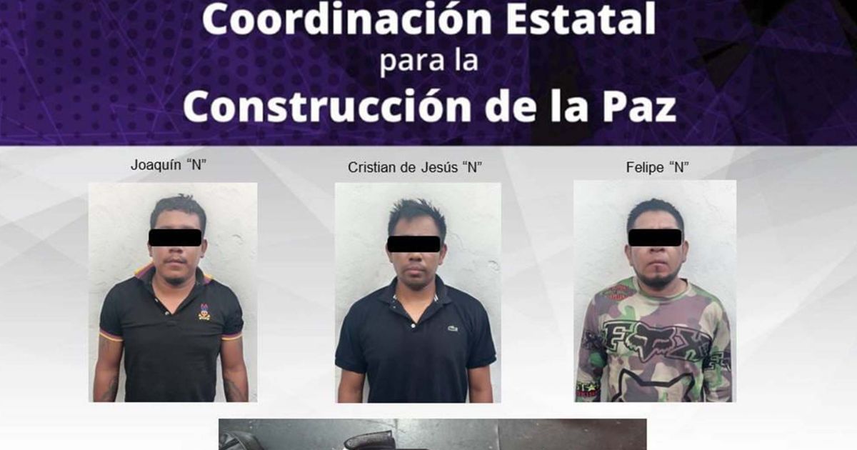 Detienen a tres sujetos con armas y droga en Jojutla